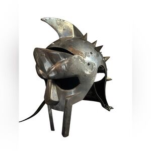Spartan Warrior Metal Helmet Costume Cosplay Knights Army Militia Hat Halloween